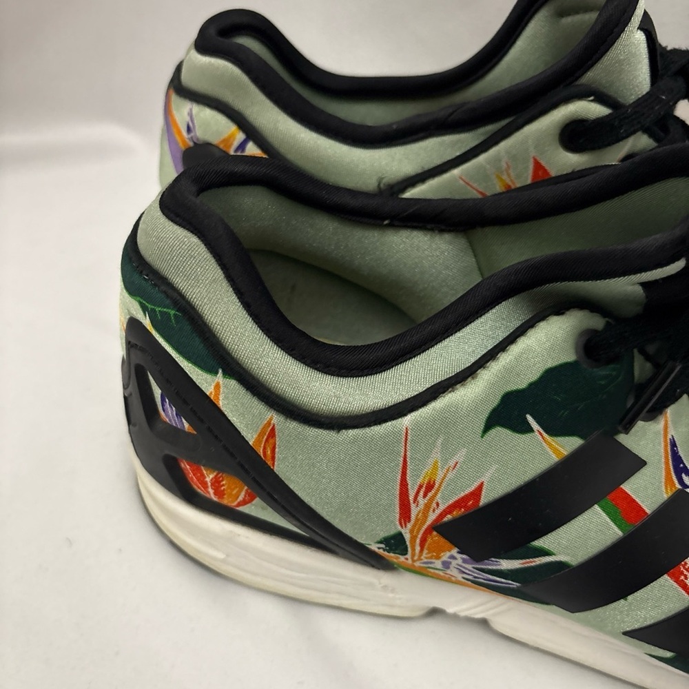 Adidas Originals Mens ZX FLUX NPS Blush Green Floral All Over Print Sneaker 10 - Picture 3 of 16